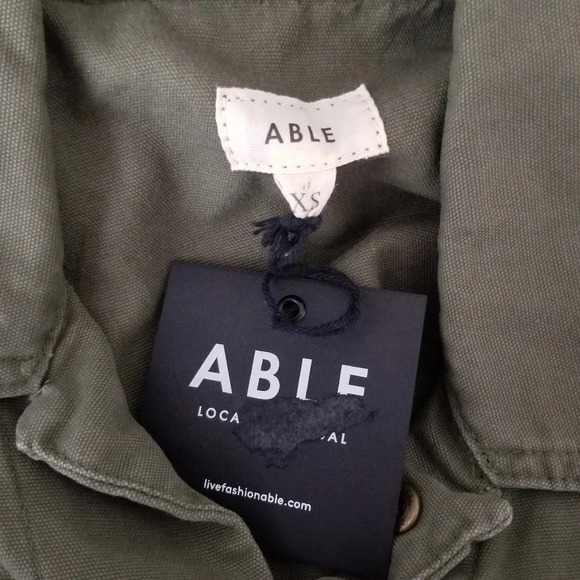 NWT ABLE Green Military Jacket XS - Picture 5 of 6